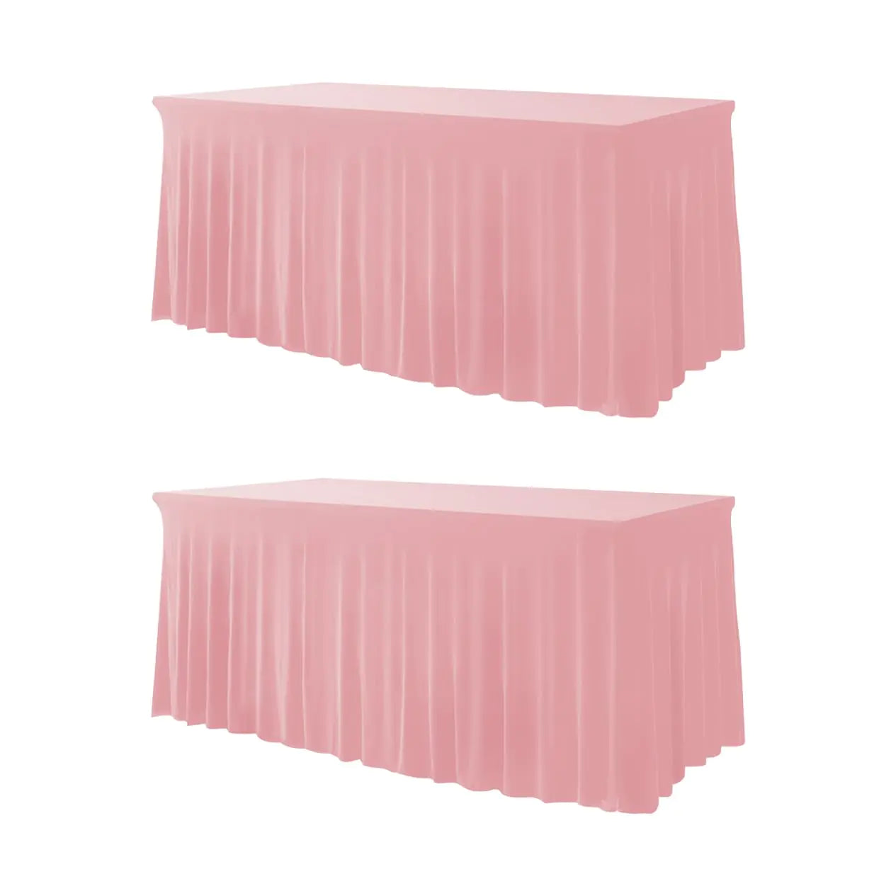 Dusty Pink Spandex Table Skirts – Set of 2, 6ft