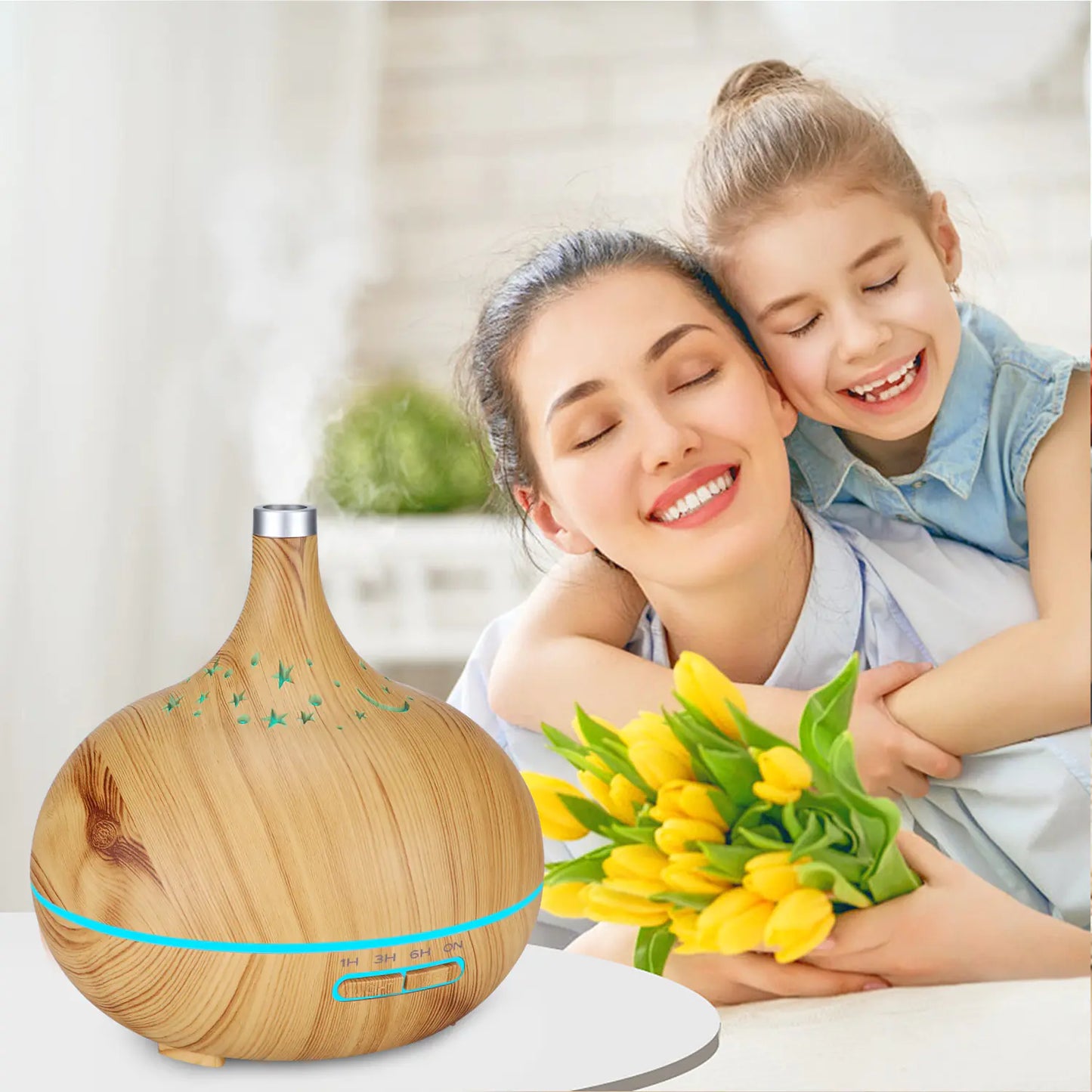 Aromatherapy Humidifier with Wood Grain Design