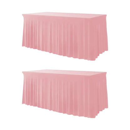 Dusty Pink Spandex Table Skirts – Set of 2, 6ft
