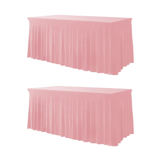 Dusty Pink Spandex Table Skirts – Set of 2, 6ft