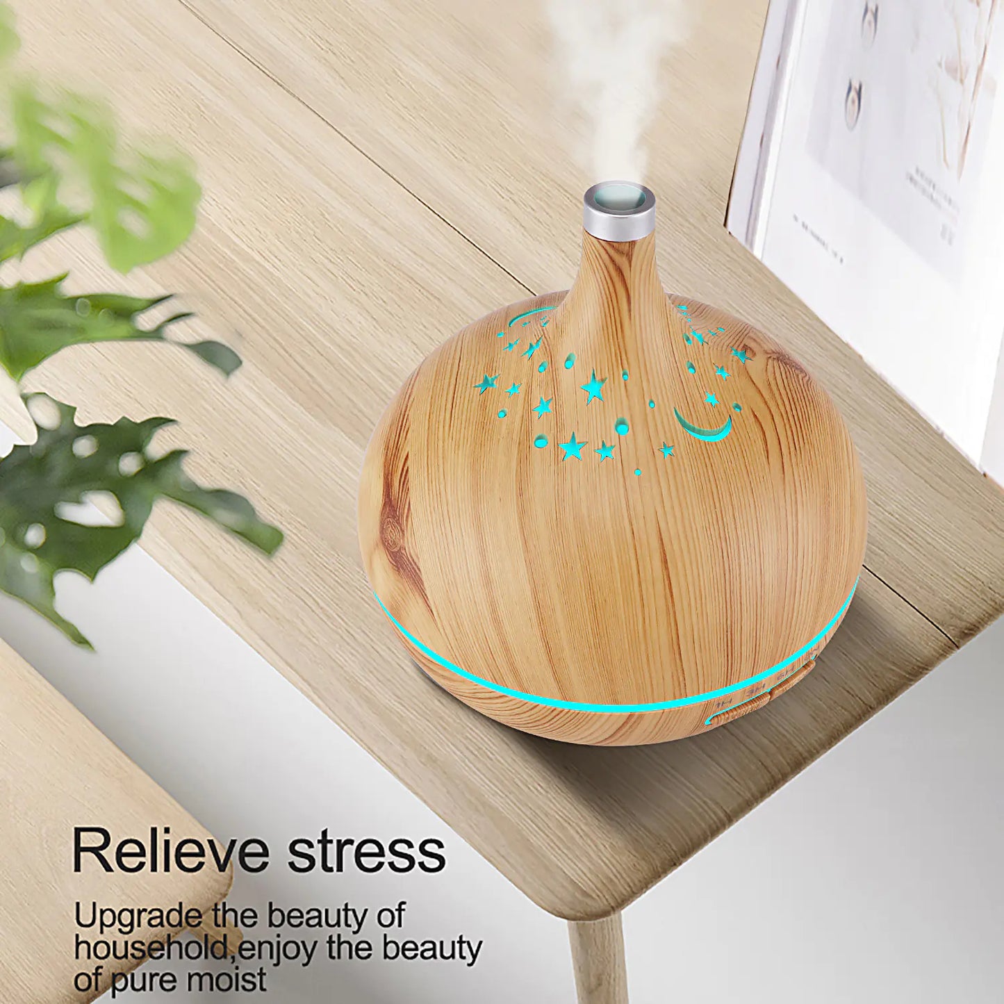 Aromatherapy Humidifier with Wood Grain Design