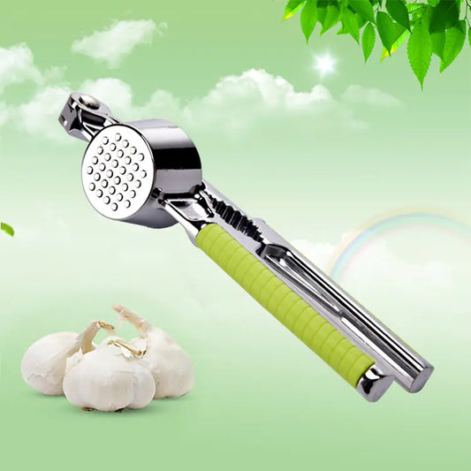 Stainless Steel Garlic Press with Peeler – Easy & Efficient