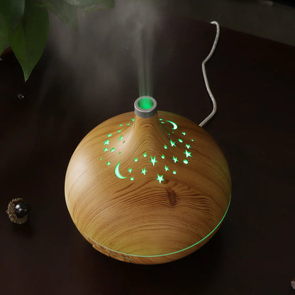 Aromatherapy Humidifier with Wood Grain Design