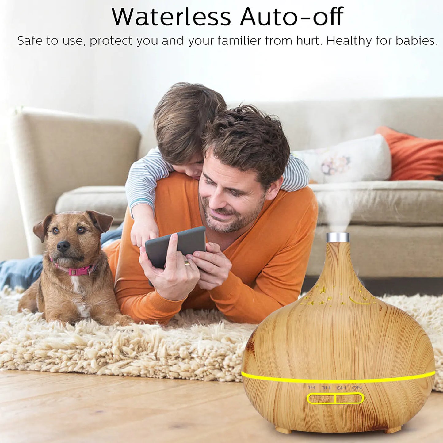 Aromatherapy Humidifier with Wood Grain Design