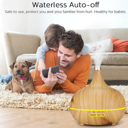 Aromatherapy Humidifier with Wood Grain Design