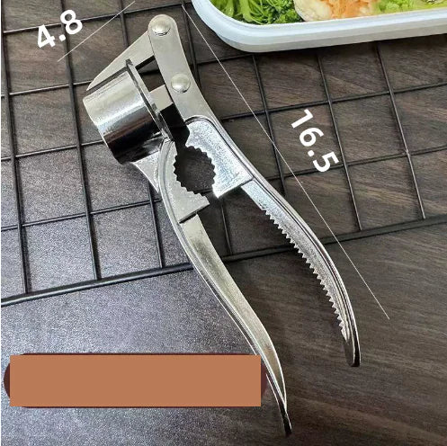 Stainless Steel Garlic Press with Peeler – Easy & Efficient