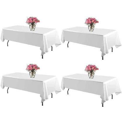 Set of 4 White Tablecloths – Durable & Easy Care 60x102